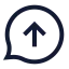 Bubblechatupload icon with stroke sharp style