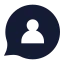 Bubblechatuser icon with solid sharp style