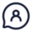 Bubblechatuser icon with stroke rounded style