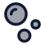 Bubbles icon with duotone rounded style