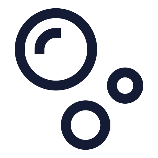 Bubbles Icon in Stroke Sharp style