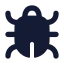 Bug icon with solid rounded style