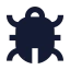 Bug icon with solid sharp style