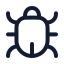 Bug icon with stroke rounded style