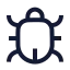 Bug icon with stroke sharp style