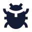 Bug icon with solid sharp style
