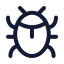 Bug icon with stroke rounded style