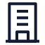 Building icon with stroke sharp style