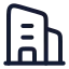 Building icon with stroke rounded style