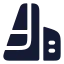 Building icon with solid rounded style