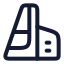 Building icon with stroke rounded style