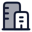 Building icon with duotone rounded style