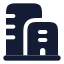 Building icon with solid rounded style