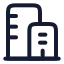 Building icon with stroke rounded style