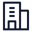 Building icon with stroke sharp style