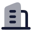Building icon with bulk rounded style