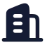 Building icon with solid rounded style