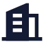Building icon with solid sharp style