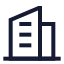 Building icon with stroke sharp style