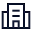 Building 2 icon with stroke sharp style