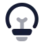 Bulb icon with bulk rounded style