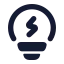 Bulbcharging icon with solid rounded style