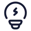 Bulbcharging icon with stroke rounded style