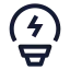 Bulbcharging icon with stroke sharp style