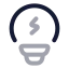 Bulbcharging icon with twotone rounded style