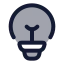 Bulb icon with duotone rounded style
