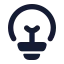 Bulb icon with solid rounded style