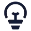 Bulb icon with solid sharp style