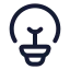 Bulb icon with stroke rounded style