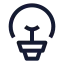 Bulb icon with stroke sharp style