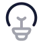 Bulb icon with twotone rounded style