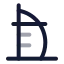 Burjalarab icon with twotone rounded style
