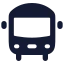 Bus icon with solid rounded style