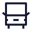 Bus icon with stroke sharp style