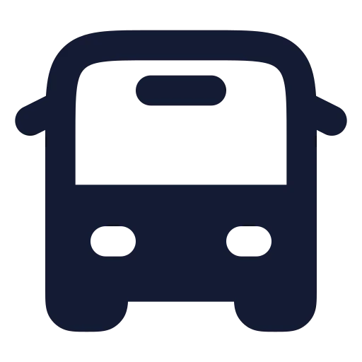 Bus Front Icon in Solid Rounded style