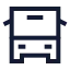 Busfront icon with stroke sharp style