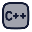 C icon with duotone rounded style