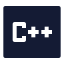 C icon with solid-sharp sharp style