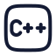 C icon with stroke rounded style