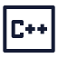 C icon with stroke-sharp sharp style