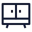 Cabinet icon with stroke sharp style