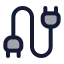 Cable icon with duotone rounded style