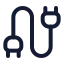 Cable icon with stroke rounded style