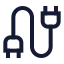 Cable icon with stroke sharp style