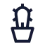 Cactus icon with stroke sharp style