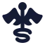 Caduceus icon with solid rounded style